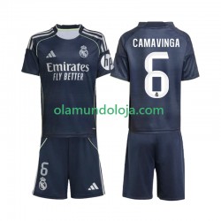 Camisola Real Madrid Camavinga 6 Criança Equipamento Segundo 2025-2026 Manga Curta